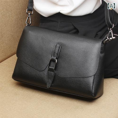 レディース バッグ 普段使い 通勤 シンプル 革 ショルダー クロス ボディ 質感第 1 層 牛革 ハンドヘル..