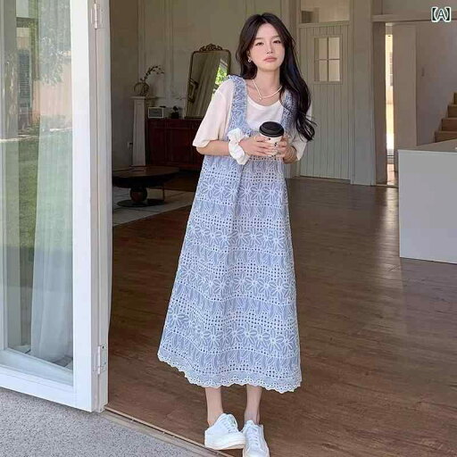レディース ファッション カジュアル おしゃれ フェミニン ブルー 肩ひも スカート 夏 韓国 フレッシュ 森 甘くて 優しい レース ドレス レディース ファッション カジュアル おしゃれ フェミニン ブルー 肩ひも スカート 夏 韓国 フレッシュ 森 甘くて 優しい レース ドレス
