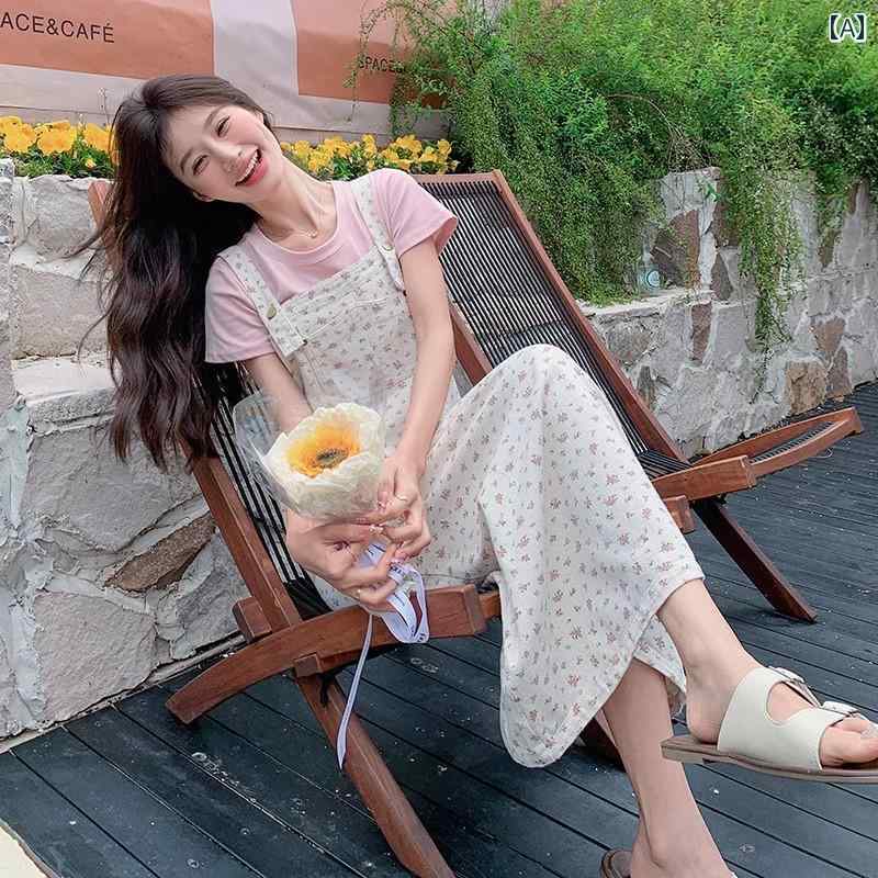 レディース ファッション カジュアル おしゃれ フェミニン 小 花柄 肩ひも ドレス 夏 韓国 遊び心 優しい スカート(4)