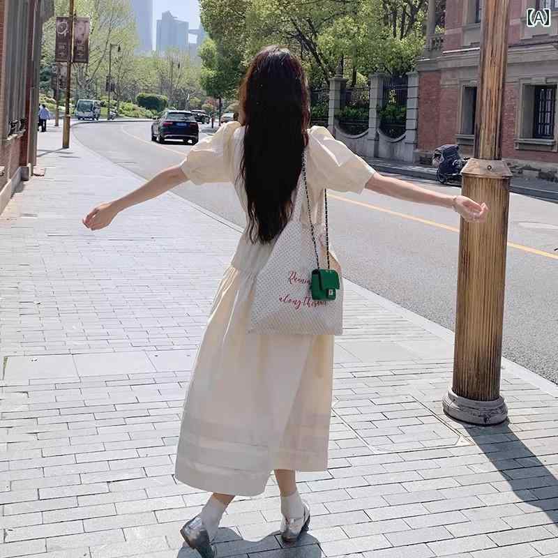 レディース ファッション カジュアル おしゃれ フェミニン ソリッドカラー ドレス 夏 優しい エレガント ウエスト スリム ロング スカート