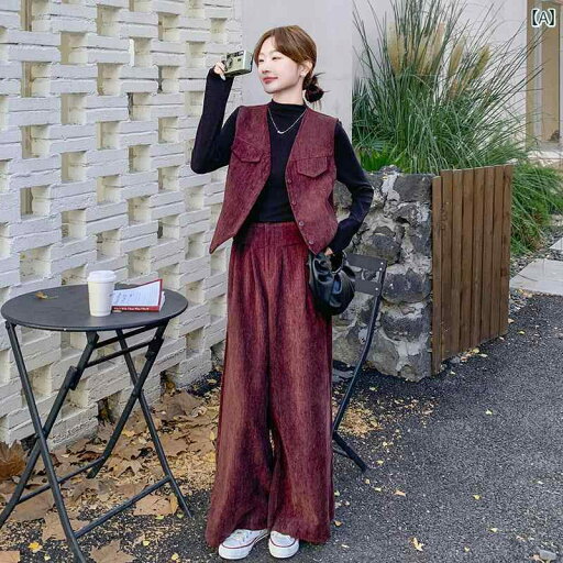 レディース ズボン カジュアル パンツ おしゃれ 普段使い 秋 コーデ 感 溢れる 大人 アンゴラ レッド ベスト ワイド 3点 セットアップ レディース ズボン カジュアル パンツ おしゃれ 普段使い 秋 コーデ 感 溢れる 大人 アンゴラ レッド ベスト ワイド 3点 セットアップ