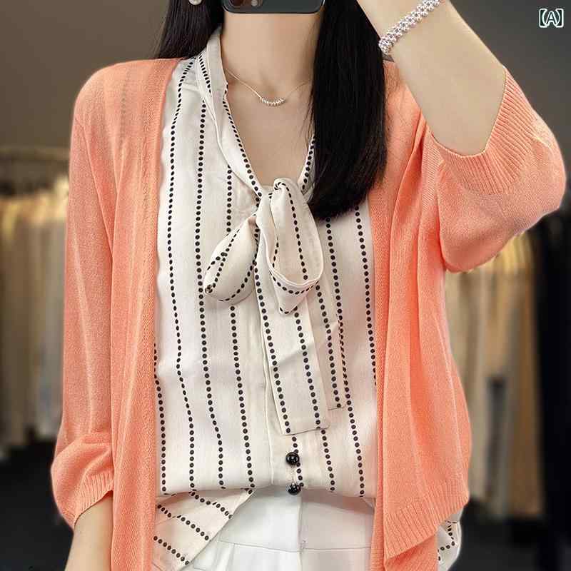 レディース ファッション トップス シンプル おしゃれ レディース ファッション トップス 夏 リネン 日焼け防止 ニットカーディガン ショート エアコン シャツ カジュアル シンプル サスペンダー 長袖 日焼け防止 シャツ