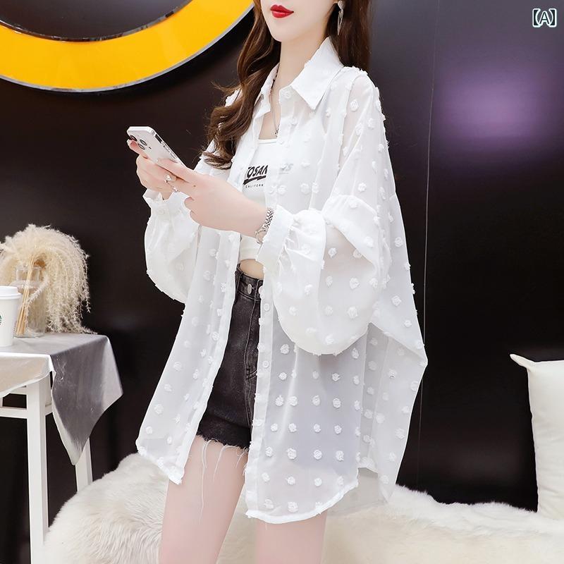 レディース ファッション トップス シンプル おしゃれ レディース ファッション トップス 大きめサイズ 軽量 涼しい 涼しい 日焼け防止 シャツ 夏 韓国 ウエスタン