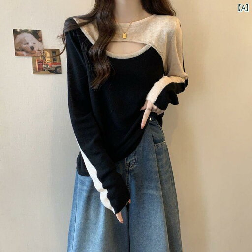 大きめサイズ レディース トップス セクシー カジュアル ぽっちゃり ステッチ 長袖 Tシャツ 秋冬 右 肩 ニット シャツ 大きめサイズ レディース トップス セクシー カジュアル ぽっちゃり ステッチ 長袖 Tシャツ 秋冬 右 肩 ニット シャツ