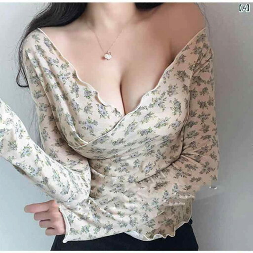 大きめサイズ レディース トップス セクシー カジュアル ぽっちゃり 魅惑 クロス Vネック 長袖 Tシャツ スリム 花柄 ボトム シャツ 大きめサイズ レディース トップス セクシー カジュアル ぽっちゃり 魅惑 クロス Vネック 長袖 Tシャツ スリム 花柄 ボトム シャツ