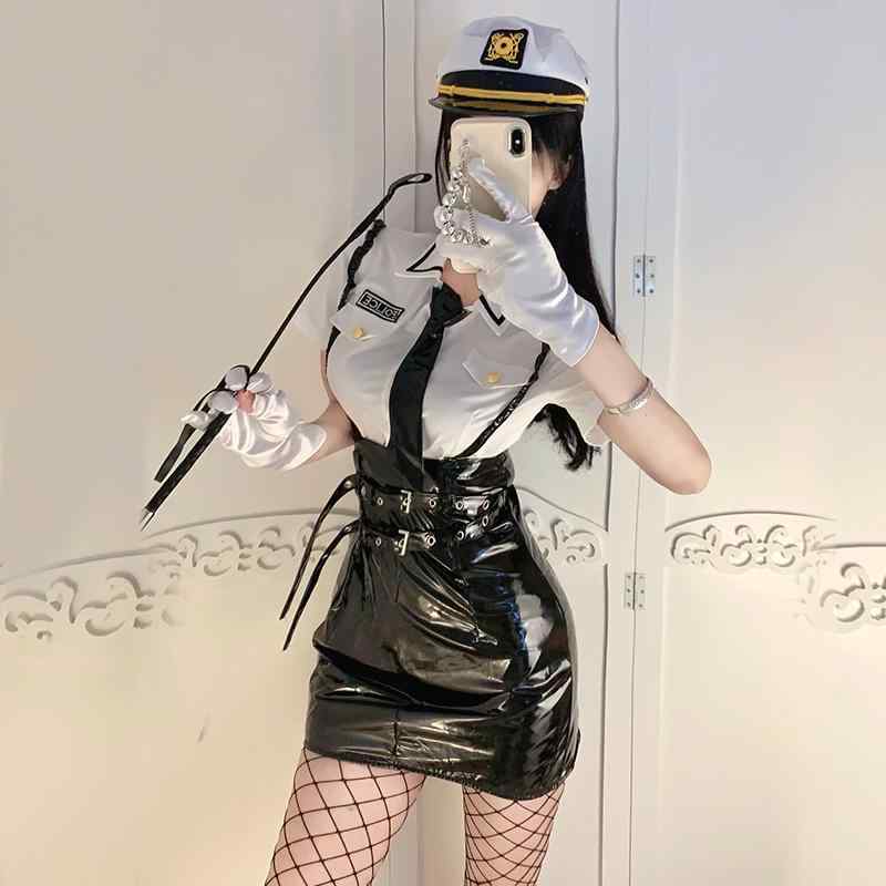 セクシー コスプレ レディース アンカー パテントレザー 婦人 警官 魅惑 キャバ 制服