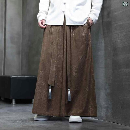 メンズ パンツ カジュアル ズボン おしゃれ チャイナ風 ドラゴン 柄 ジャカード ワイドレッグ チャイナ風 歌 キュロット コーデュロイ 春秋 メンズ パンツ カジュアル ズボン おしゃれ チャイナ風 ドラゴン 柄 ジャカード ワイドレッグ チャイナ風 歌 キュロット コーデュロイ 春秋