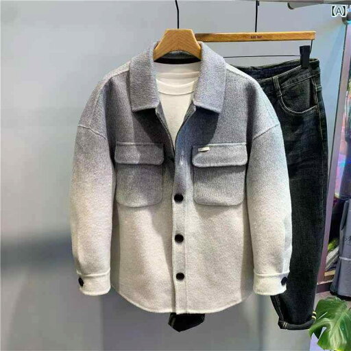 アウター メンズ おしゃれ 秋冬 トレンディ ファッション ゆったり 暖かい コート グラデーション ワーク シャツ ウール コート アウター メンズ おしゃれ 秋冬 トレンディ ファッション ゆったり 暖かい コート グラデーション ワーク シャツ ウール コート