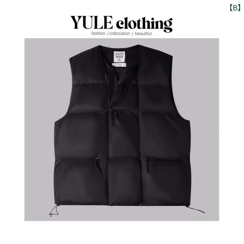 メンズ ベスト おしゃれ アウター 秋冬 暖かい 綿 コート ファッション トレンド ワイド シンプル 快適 ノースリーブ
