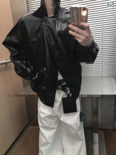 アウター メンズ おしゃれ ダンディ アメリカン レトロ ブラック PU レザージャケット レディース ゆったり モーター サイクル レザージャケット トップス アウター メンズ おしゃれ ダンディ アメリカン レトロ ブラック PU レザージャケット レディース ゆったり モーター サイクル レザージャケット トップス
