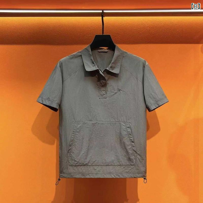 メンズ トップス おしゃれ カジュアル ハーフ ジッパー 半袖 シャツ 夏 薄手 涼しい 涼しい ひんやり 快適 Tシャツ 半袖