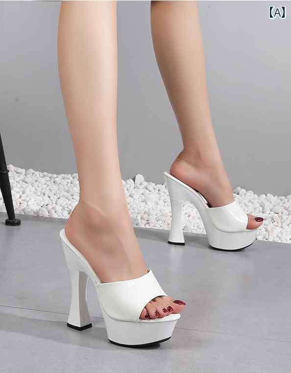 ハイヒール レディース パンプス 美脚 厚 高 厚手 ヒールサンダル 14 cm スーパー 魅惑 防水 靴 サンダ..