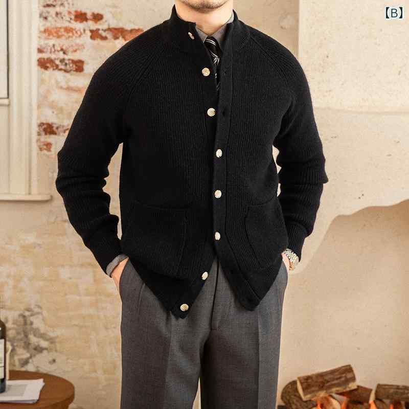 メンズ トップス おしゃれ ダンディ ビジネス カジュアル 厚手 暖かい カーディガン セーター タートルネック 通勤 セーター ジャケット トレンディ