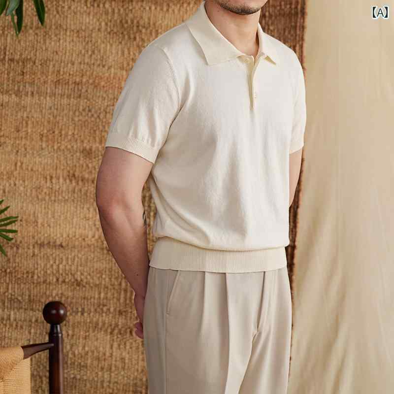 メンズ トップス おしゃれ ダンディ 夏 通勤 半袖 ポロシャツ 綿 通気性 快適 快適 ショート 紳士 Tシャツ トレンディ