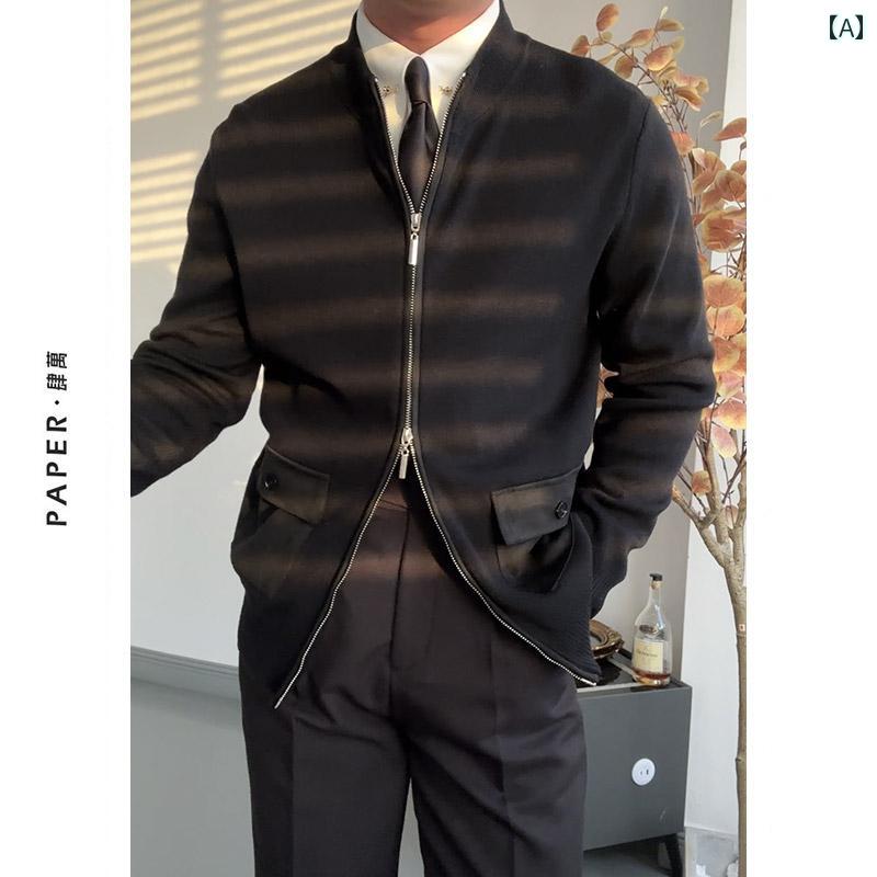 メンズ トップス おしゃれ ダンディ 見栄え エレガント セーター カジュアル 普段使いに セーター カーディガン 暖かい ジャケット(4)