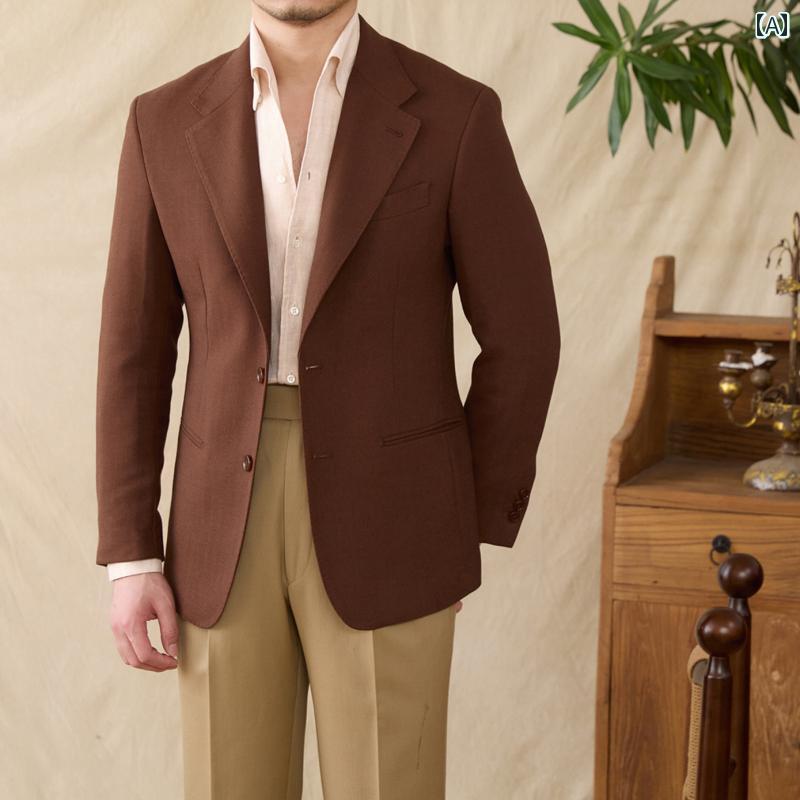 メンズ ファッション おしゃれ ダンディ かっこいい イタリア 風 リラックス 感 リネン 混 ヘリンボーン ジャケット カジュアル トレンド