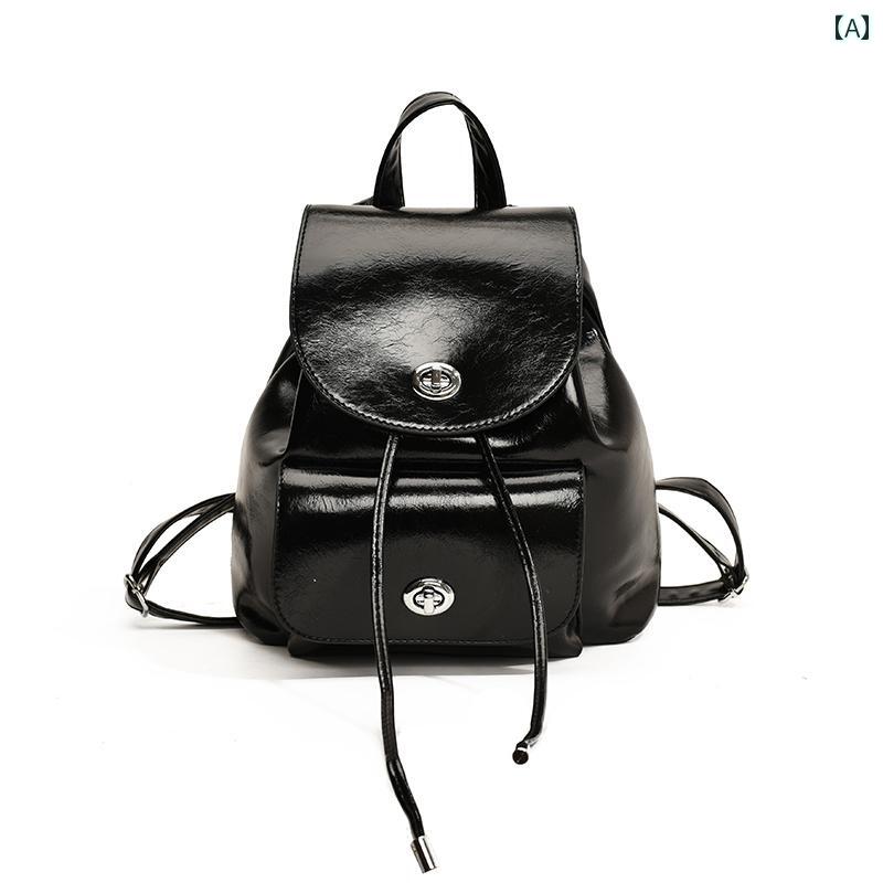 リュック レディース おしゃれ 普段使い レトロ 光沢 トレンディ 大容量 バケット バッグ 秋冬 旅行 無地 通勤