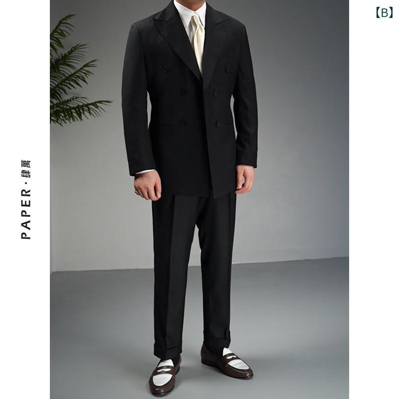 メンズ ファッション おしゃれ ダンディ かっこいい イタリア ダブルブレスト スーツ ビジネス ウェディング ナポリ スーツ