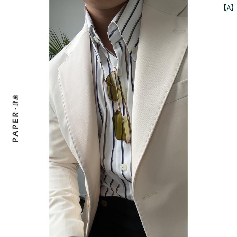 メンズ ファッション おしゃれ ダンディ かっこいい 軽量 涼しい 涼しい アプリコット ナポリ シングル..