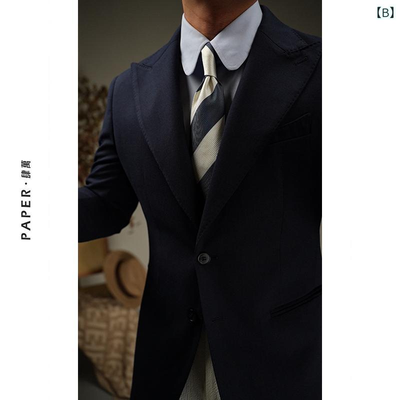 メンズ ファッション おしゃれ ダンディ かっこいい レトロ ナポリ スーツ デイリー 紳士 スーツ ウール ブレンド スーツ ビジネス カジュアル シングル スーツ