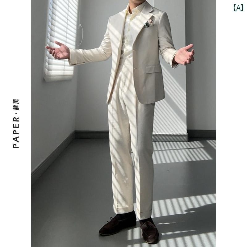 メンズ ファッション おしゃれ ダンディ かっこいい リネン ハーフ マイル スーツ カジュアル ジェントリー ナポリ スーツ