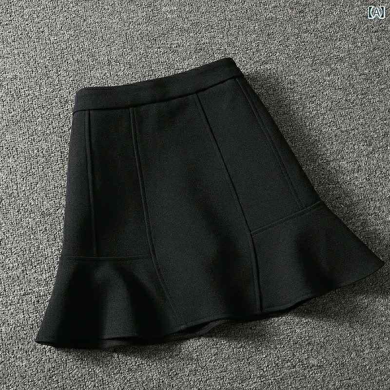 スカート レディース おしゃれ カジュアル 春夏 無地 蓮葉 春夏 フィッシュテール ショート おしゃれ ハイウエスト スリム