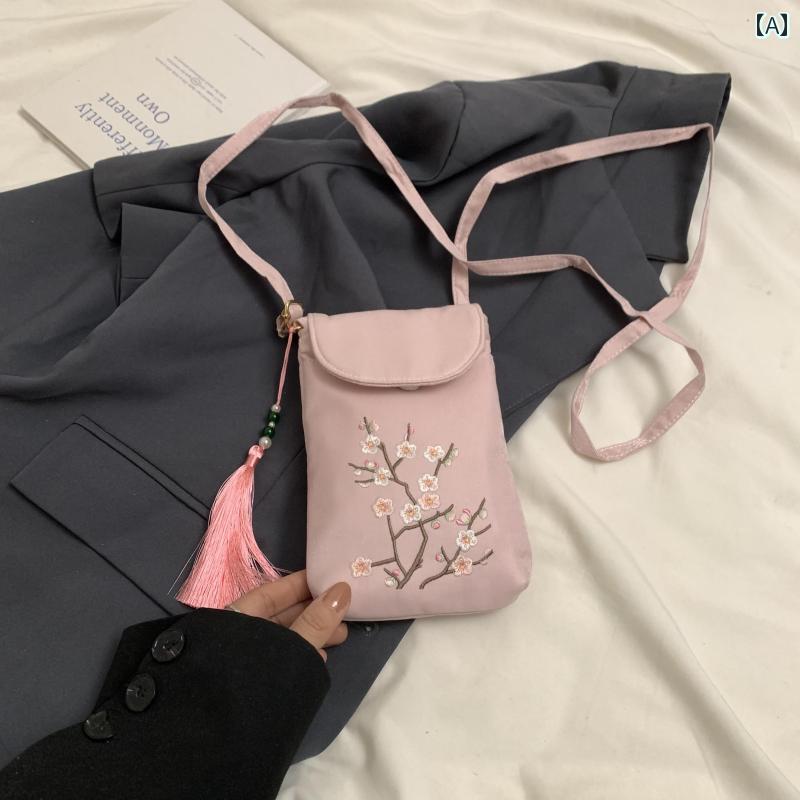 レディース バッグ 普段使い チャイナ風 韓服 レトロ チャイナ 刺繍 携帯電話