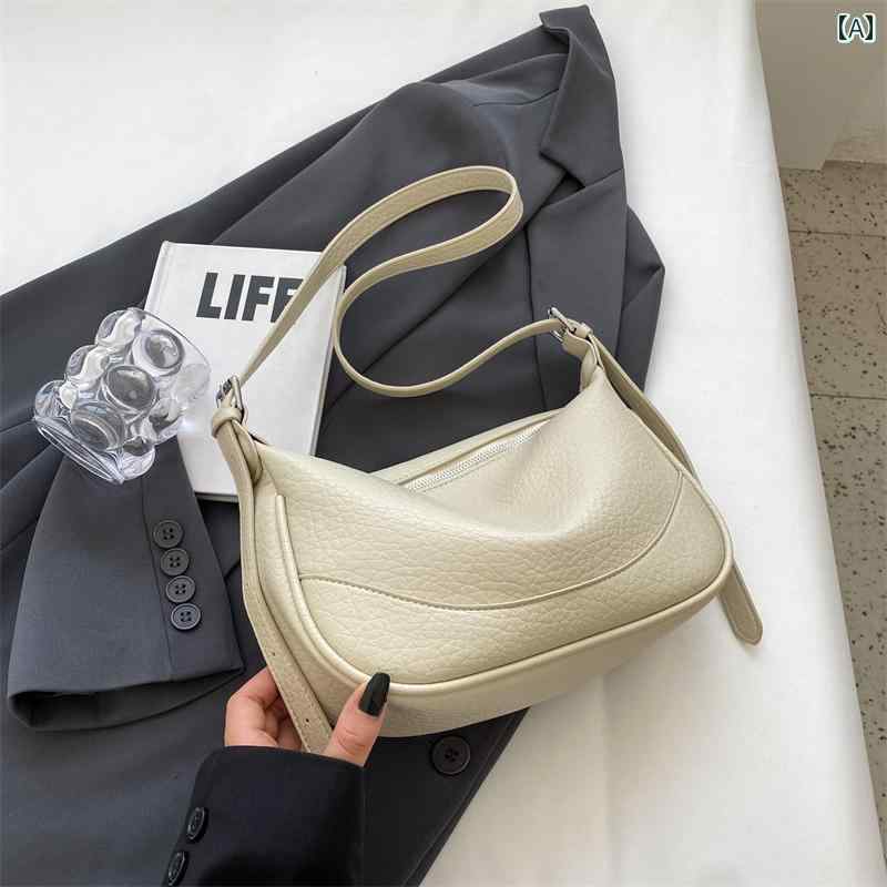 レディース バッグ 普段使い 秋冬大容量 通勤 ソフトレザー クロス ボディバッグ シングル ショルダー 餃子 センス(4.0)