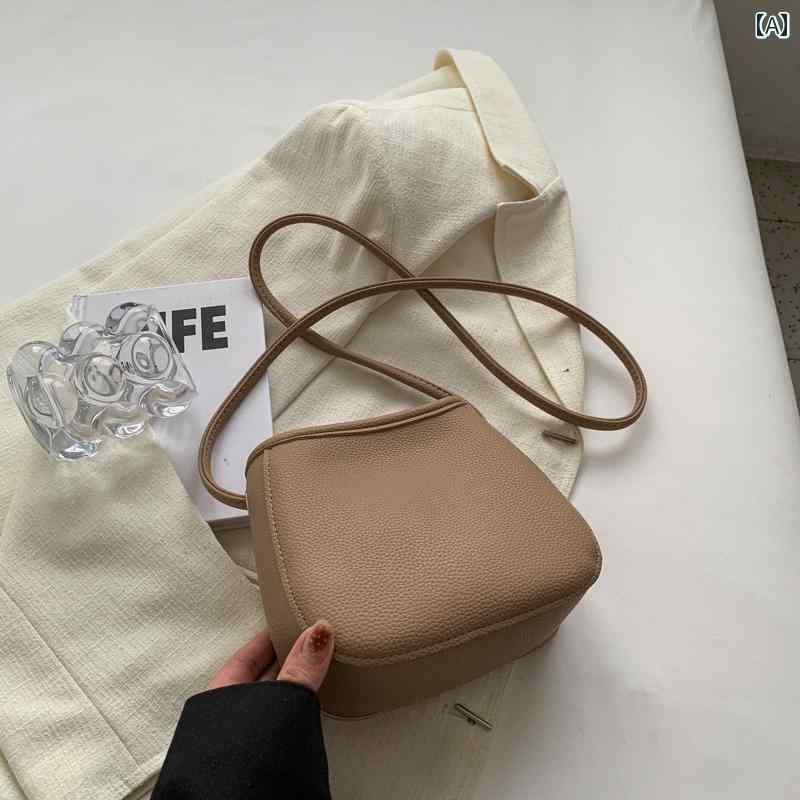 レディース バッグ 普段使い 秋冬 クロス ボディバッグ バケット 茶 小さめ カジュアル 携帯電話