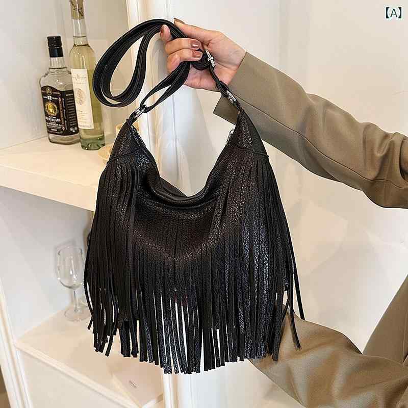 レディース バッグ 普段使い ファッション トレンディ レトロ 個性 タッセル ミレニア ルガール スイート クールカジュアル クロス ボディバッグ