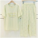 パジャマ レディース ルームウェア かわいい リラックス プレゼント Bailunshijia Bailun クマ 夏 モダール コットン 漫 画 胸パッド 半...