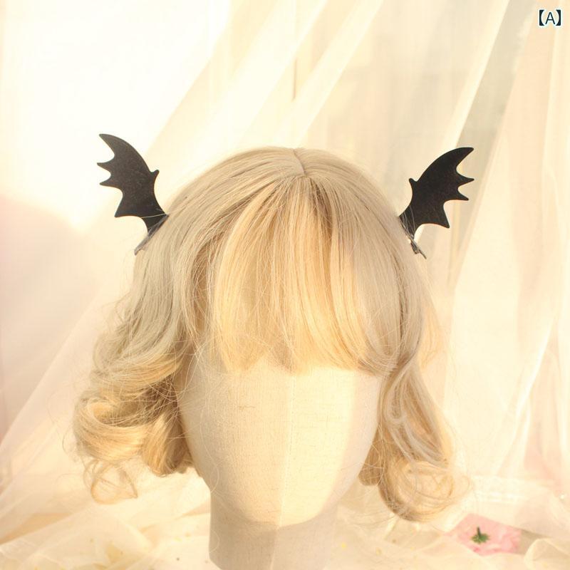 ロリータ ファッション コスプレ ヘアアクセサリー かわいい ガーリー ハロウィン ヘア アクセサリー ダークデビル ウイング デイリー サイド クリップ タフ ガール 風 アクセサリー