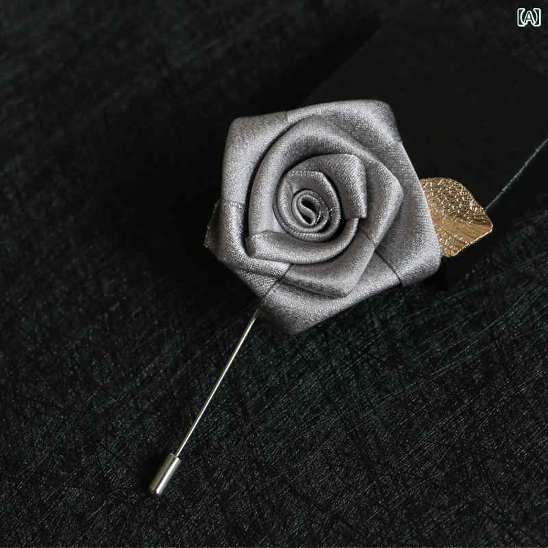 メンズ コサージュ ピン フォーマル 華やか おしゃれ ローズ スーツ シャツ ポケット タオル 新郎 付添人