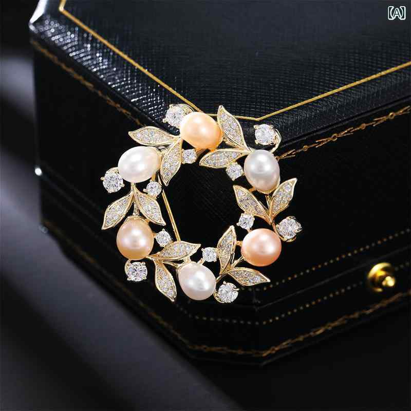 ブローチ レディース アクセサリー 花 クラスター 淡水 パール 軽量 涼しい 涼しい 贅沢 スーツ ピン コート