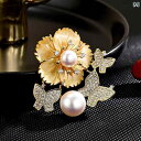 ブローチ レディース アクセサリー 韓国 フリチラリア 小さめ フレッシュ 蝶 花 コート 露出 防止 固定 ピン