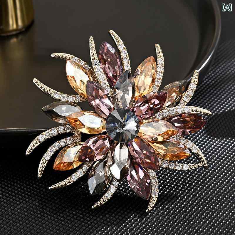 ブローチ レディース アクセサリー 贅沢 エレガント クラシック 精巧 ハナズオウ 花 形 レトロ コート