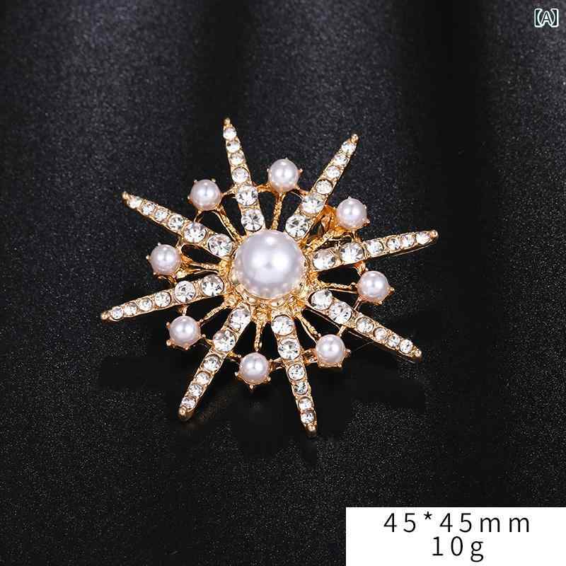 ブローチ レディース アクセサリー 八芒星 露出 防止 ネック ライン 装飾 ピン バックル 固定 衣装 襟ピン