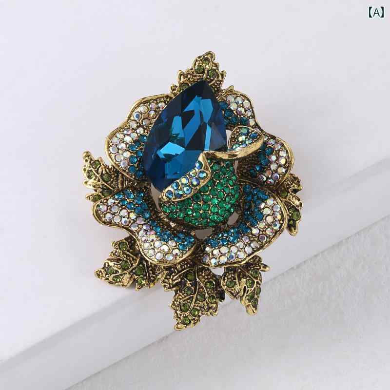 ブローチ レディース アクセサリー 精巧 花が レトロ エレガント 軽量 涼しい 涼しい コサージュ コート ジャケット スーツ ピン バックル