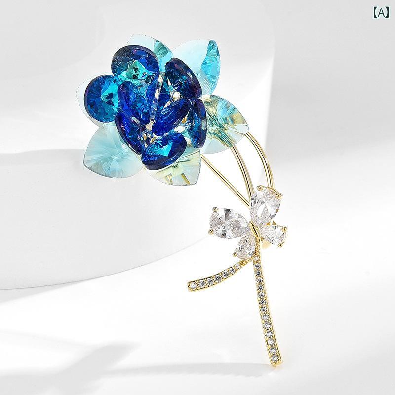 ブローチ レディース アクセサリー 立体 花 エレガント ピン 露出 防止 コート コサージュ ジュエリー