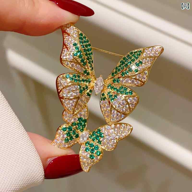 ブローチ レディース アクセサリー フレンチ エレガント フレッシュ たっぷり 蝶 コサージュ エレガント 高さ コート ピン