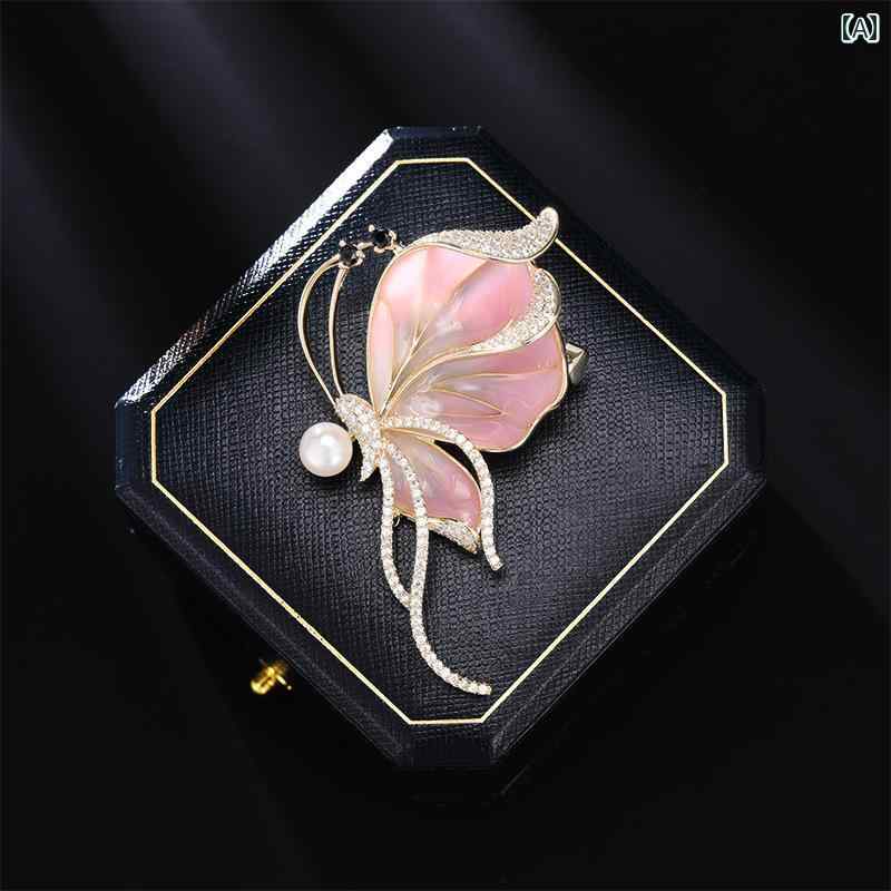 ブローチ レディース アクセサリー 淡水 蝶 精巧 ストーン ファッション エナメル 昆虫 ピン コート ジャケット コサージュ