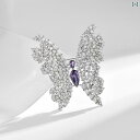 ブローチ レディース アクセサリー エレガント 銅 象嵌 ストーン 蝶 コートや スーツ コサージュが 満載