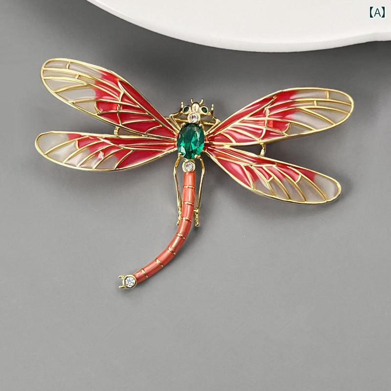 ブローチ レディース アクセサリー 小さめ フレッシュ 半透明 トンボ カラフル 昆虫 コサージュ 個性 精巧 ピン バックル(4)