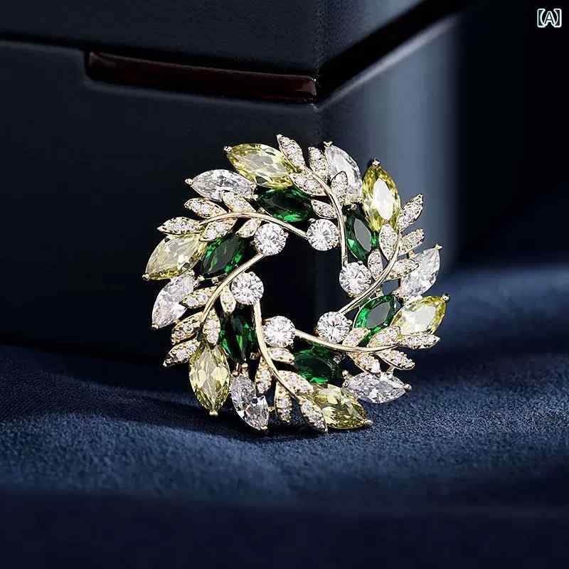 ブローチ レディース アクセサリー スーパー フェアリー ストーン コサージュ コート スーツ 固定 服 ピン バックル