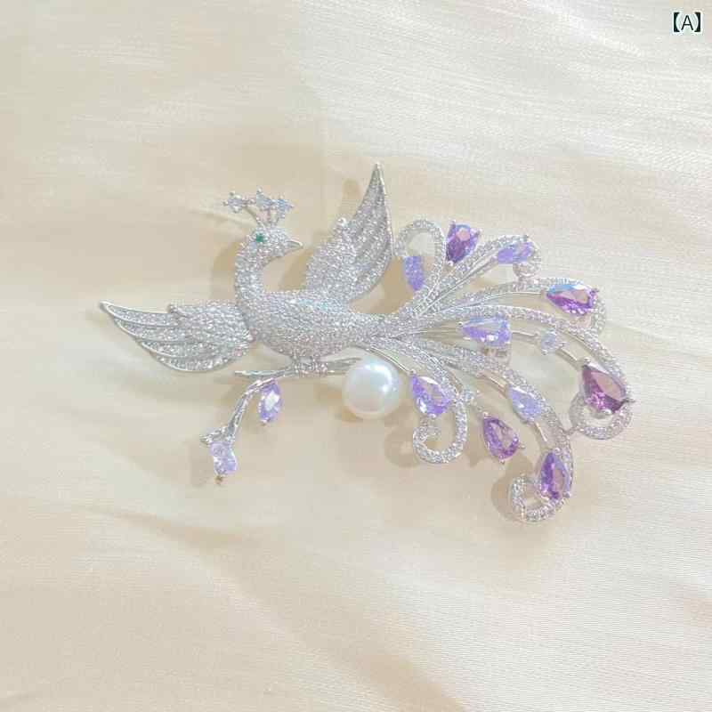 ブローチ レディース アクセサリー 中国 トレンド レトロ エレガント 孔雀 動物 コサージュ エレガント ピン(4)