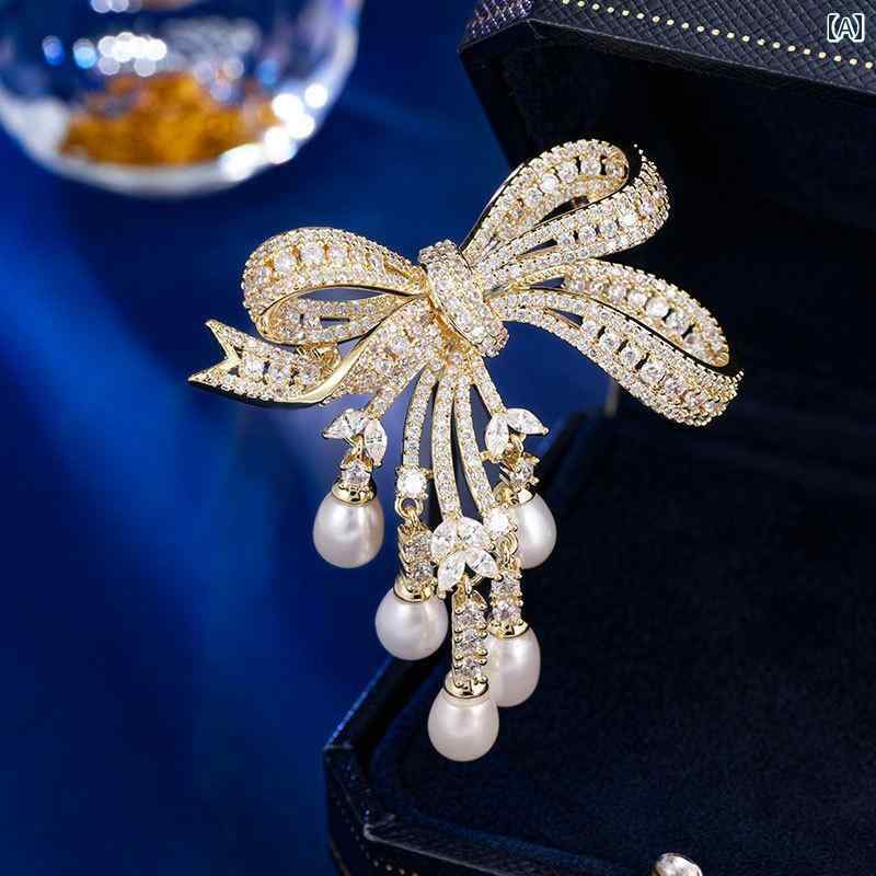 ブローチ レディース アクセサリー 母の日 ギフト 軽量 涼しい リボン 淡水 コサージュ コート ピン