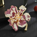 ブローチ レディース アクセサリー 母の日 ギフト カラフル 花 め 込まれた 光沢 軽量 涼しい コサージュピン コート ドレス コート