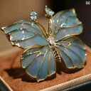 ブローチ レディース アクセサリー 母の日 ギフト 青い 海 蝶 エナメル レディ コート コサージュピン