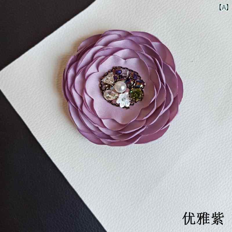 コサージュ フォーマル おしゃれ ブローチ 入学式 卒業式 パーティー 大きめ 花 エレガント シンプル コート カーディガン 生地