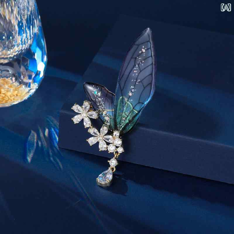 ブローチ レディース アクセサリー 韓国 蝶 羽 秋冬 コート セーター コサージュ